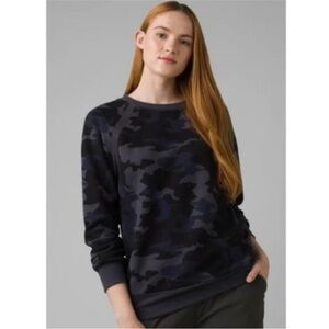 Prana Nautical Blue Gray Camo Soft Cozy Up Sweatshirt